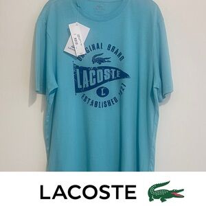 NWT NEW men’s Lacoste Graphic tee, crocodile logo size Large